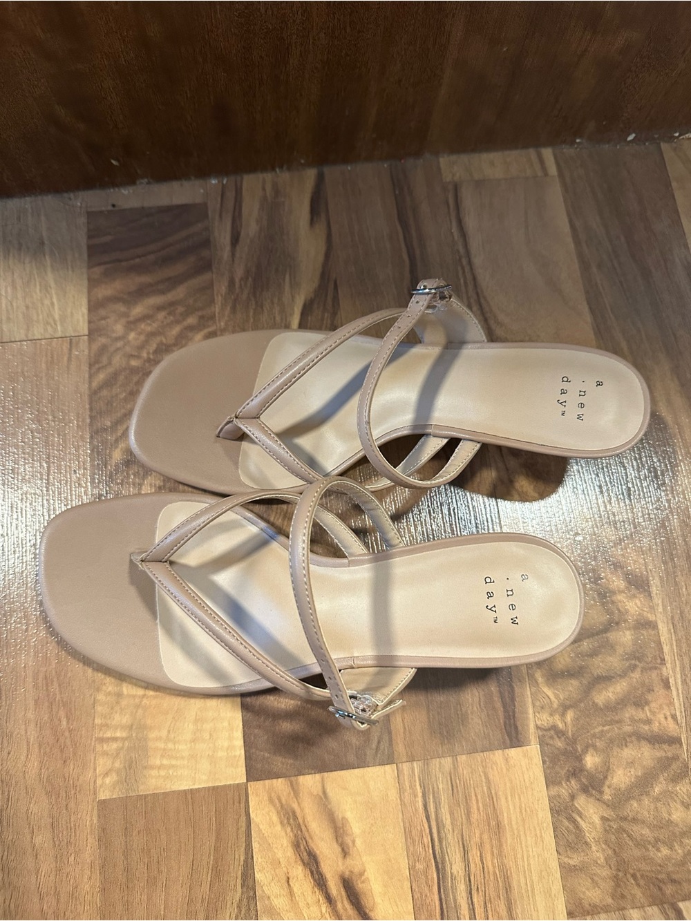 a new day Nude Tan Strappy Square-Toe Sandals
